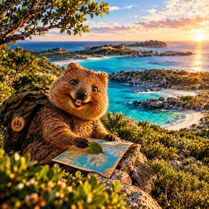 Rotto studies the island map