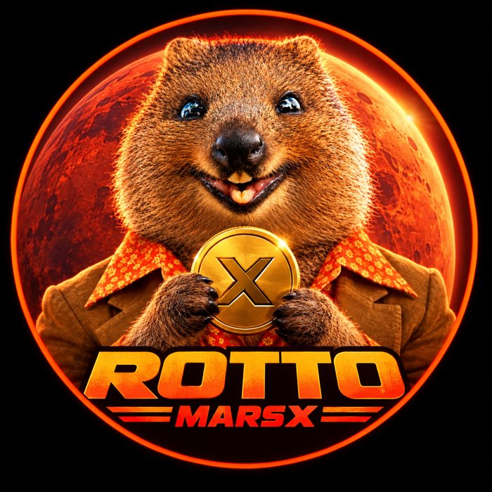 ROTTO MarsX logo: Rotto holding the X coin