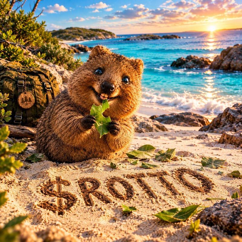 $ROTTO written in the sand with Rotto